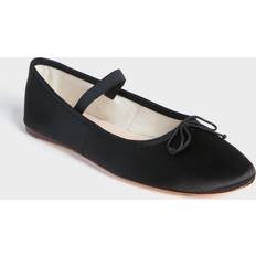 Platform - Women Ballerinas Loeffler Randall Black Satin Leonie Soft Ballet Flats