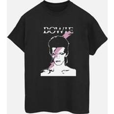 David Bowie Pink Flash Cotton Boyfriend T-Shirt Black