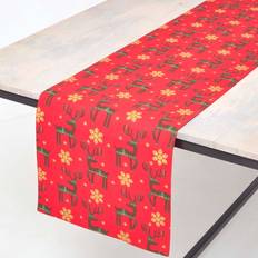 250.0 cm Tischdecken Homescapes Runner Reindeer Christmas Runner Tablecloth Red (250x)