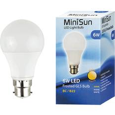 Light Bulbs ValueLights Minisun 6W bc B22 led gls Bulbs 3000K Pack of 8