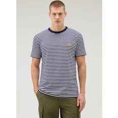 Woolrich Top T-shirt - Blød/Behagelig Stribet Blå