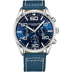 Stührling Chrono Dark Blue Canvas with Light Blue Contrast 42mm Blue