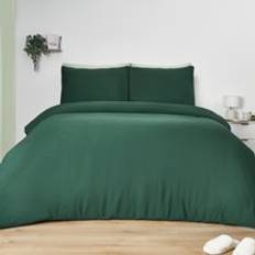 Green Bed Linen Brentfords Plain Dyed Duvet Cover Green