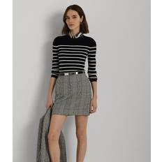 Skirts Polo Ralph Lauren Glen Plaid Tweed Pencil Miniskirt in Black/Mascarpone Cream