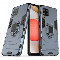 Samsung Galaxy A42 Mobilskal Hurtel Ring Armor Case Kickstand Tough Rugged Cover för Samsung Galaxy A42 5G blå