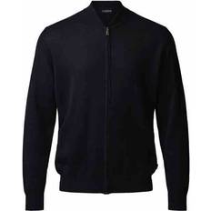 Herre - Merinoull - S Cardigans Clipper Milan Cardigan Med Merinoull - Dark Navy
