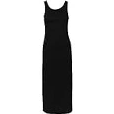 Vestidos Pieces Damen Pcluna Sl Maxi Dress Sa Bc, Schwarz