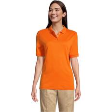 Lands' End XXL Polo Shirts Lands' End Women's School Uniform Short Sleeve Interlock Polo Shirt Orange spice