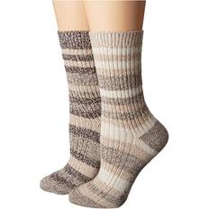 Columbia Underwear Columbia Women's 2-Pack Striped Crew Socks, 9-11, Beig/Green