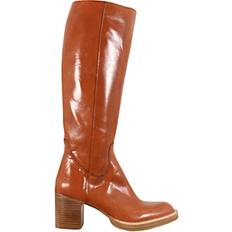 Bootie Block Heel With Zippe - Brun