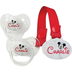 Transparent Pacifier Holders Personalized Pacifier Clip with Mickey or Minnie Name