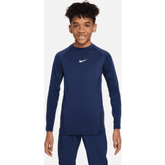 Nike Pro Big Kids' Boys' Dri-FIT Long-Sleeve Top in Blue, FJ6822-410