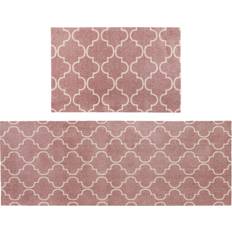 Polyester Entrance Mats JVL Rose Lattice Mega Mat Pink