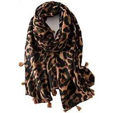 Leopard Scarfs Leopard Print Women Scarf – Casual Cheetah Viscose Scarf – Tassel Animal Print Scarf Wrap Shawl Holiday Gifts