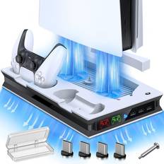 OPH-STORE PS5 Console Stand with 2 Cooling Fan For PS5 Controller Charger