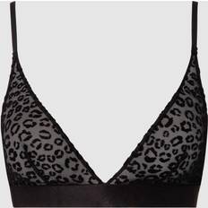 Understatement Mesh Triangle Bralette - Black Leopard