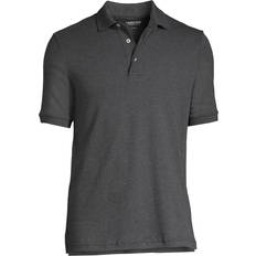 Lands' End Men Polo Shirts Lands' End Short Sleeve Supima Polo Dark Charcoal Heather Tall