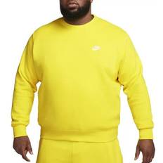 Men - Yellow Sweaters Nike Sportswear Club Fleece Men's Crew - Lightning/White