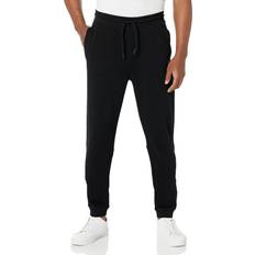 HUGO BOSS Men Pants HUGO BOSS Cotton-terry tracksuit bottoms with logo patch- Black Men's Jogging Pants