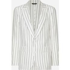 Gestreept Blazers Dolce & Gabbana Single-breasted Linen Jacket White