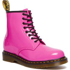 Pink - Unisex Boots Dr. Martens 1460 Women's Patent Leather Lace Up Boots - Coral