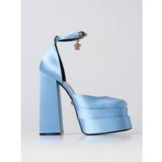 Versace High Heel Shoes Woman colour Gnawed Blue