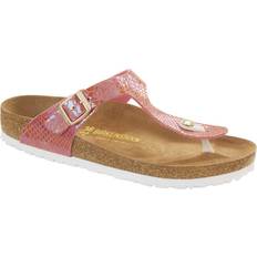 Birkenstock Pink Shoes Birkenstock Unisex Gizeh Shiny Snake Rose Regular