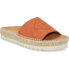 Orange Espadriller Lucky Brand Women's Lemana Espadrille Flat Slide Sandals Brick Leather