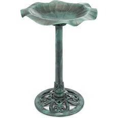 Christow Leaf Bird Bath Resin Garden Birdbath Rustic