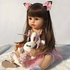 Shein Reborn Baby Dolls Cute Girl 22 Inch Realistic Full Body Silicone Baby Reborn Dolls, Lifelike Washable Waterproof Reborn Dolls, Newborn Toddler Baby Gi