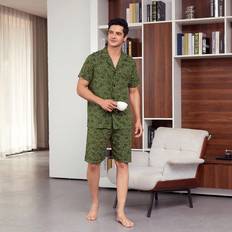Green - Men Pyjamas Shein Men's Full Print Pajama Set