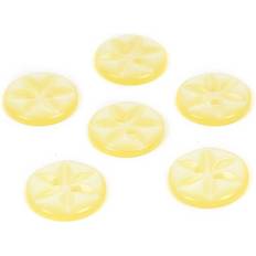 Pack of Six Yellow Buttons Yellow
