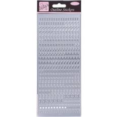 Silver DIY Anita's Small Numbers Outline Stickers Silver