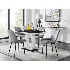 Schwarz Tischgruppen Canora Grey Giovani Black With Four Pesaro Dining Set 7pcs