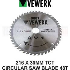 VEWERK TCT Circular Saw Blade 216mm x 30mm x 48T fits Festool Makita 9081