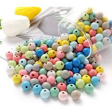 ToBeIT ToBeIT Wooden Beads 400 pcs Assorted Color Round Wood Beads, Painted Hole Round Wood Spacer Beads for DIY Craft, Jewelry Making400 pcs