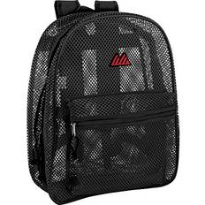 School Bags Summit Ridge Unisex Transparent Mesh Backpacks for School Travel with Padded Straps Black