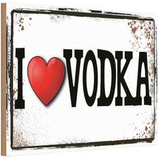 Interieur Details Vianmo Holzschild 30x20 cm I Love Vodka