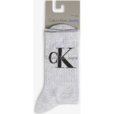 Calvin Klein Womens J41 Pale Grey htr Logo Cotton-blend Socks