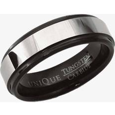 Blue - Men Rings Unique Mens Tungsten Carbide 7mm Black-IP Ring TUR-37-64 Silver