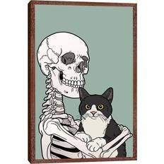 Happy Larry Tuxedo Cat Print Framed Art