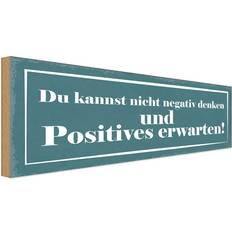 Vianmo Holzschild 27x10 cm - Negativ Denken Positiv Erwarten