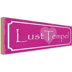 Vianmo Holzschild 27x10 cm - Lust Tempel Herz