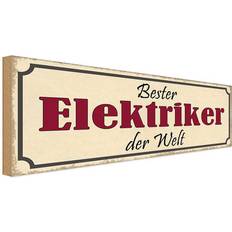 Accessoires d'intérieur Vianmo Holzschild 27x10 cm - Beruf Arbeit Bester Elektriker Der Welt