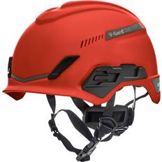 Safety Helmets MSA Safety Works V Gard H1 Safety Helmet Trivent Red Fas Trac III Pivot