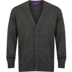 Men Cardigans Henbury Mens Cotton Acrylic V Neck Cardigan