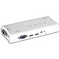 KVM Switches Trendnet TK-409K 4-Port USB KVM Switch und Kabel Kit mit Audio Verwalten von 4 Computern, USB Switch, Windows/Linux, Auto-Scan, VGA/SVGA HDB, 15-Pin