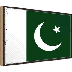 Ikea Holzschild Holzbild 30 x 40 cm Pakistan Fahne Flagge