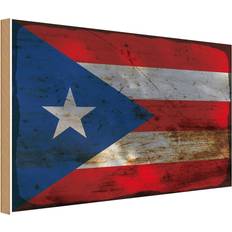 Vianmo Holzschild Wandschild Puerto Rico Puerto Rico Wanddeko