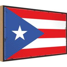 Wanddekoration Vianmo Holzschild Wandschild Puerto Ricos Retro Rico Wanddeko